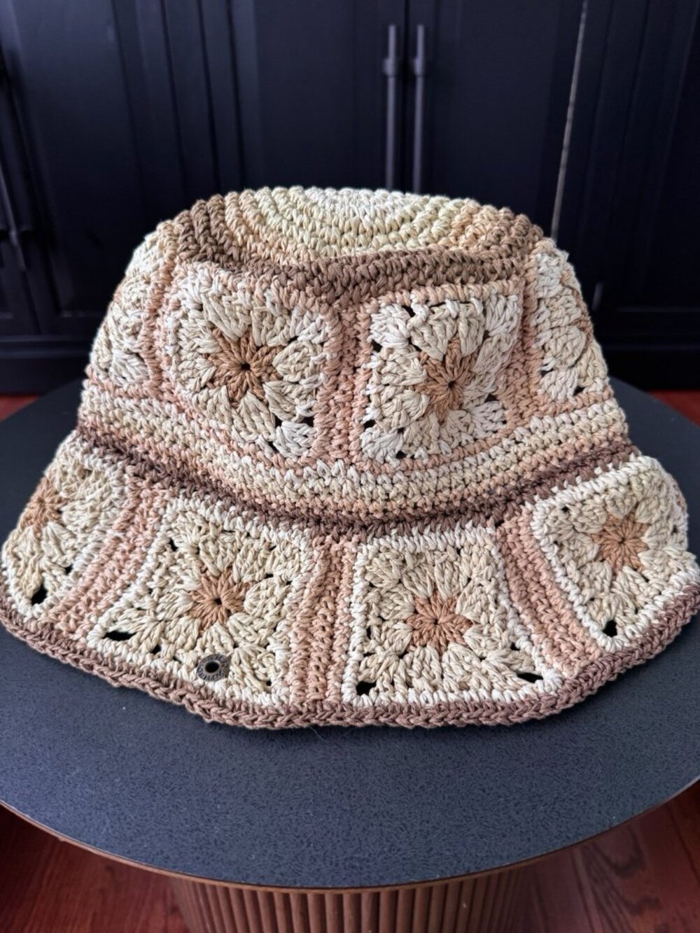 Peter Grimm Pura Vida Fergie Crochet Bucket Hat Granny Square One Size